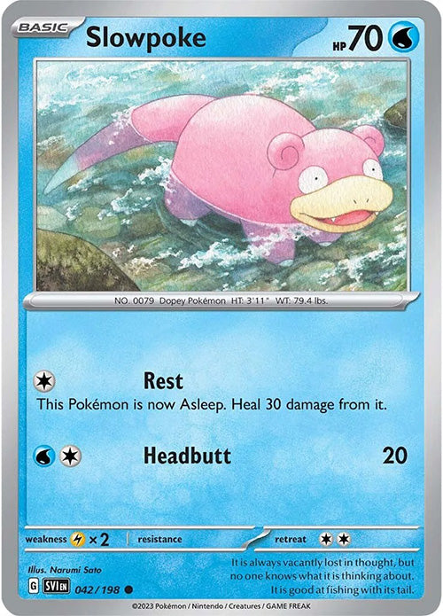 Slowpoke - 042/198 - Reverse Holo Common - Scarlet & Violet - Pokemon - NM/M