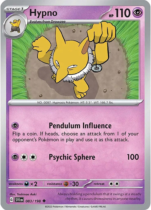 Hypno - 083/198 - Uncommon - Scarlet & Violet - Pokemon - NM/M