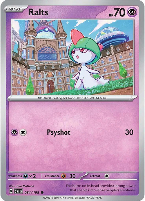 Ralts - 084/198 - Reverse Holo Common - Scarlet & Violet - Pokemon - NM/M