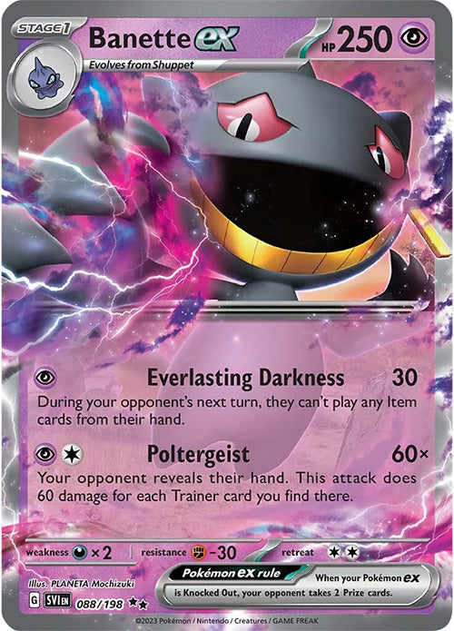 Banette EX - 088/198 - Double Rare (RR) - Scarlet & Violet - Pokemon - NM/M