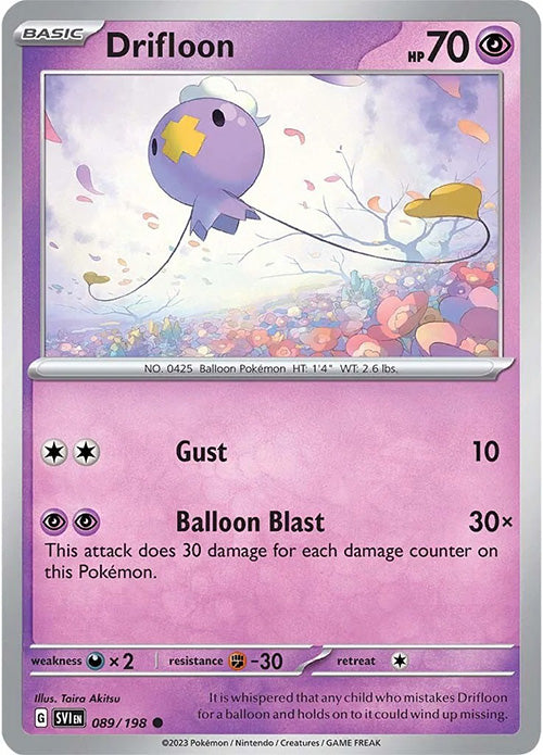 Drifloon - 089/198 - Common - Scarlet & Violet - Pokemon - NM/M