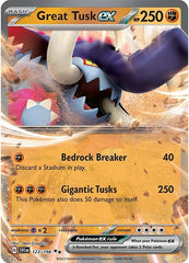 Great Tusk EX - 123/198 - Double Rare (RR) - Scarlet & Violet - Pokemon - NM/M