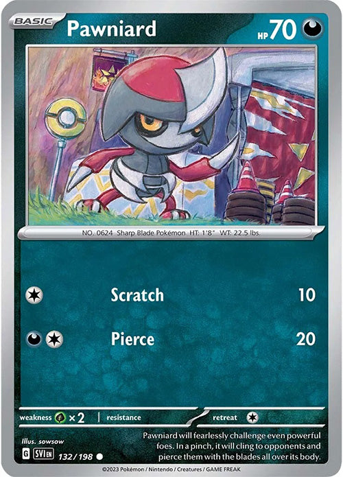 Pawniard - 132/198 - Common - Scarlet & Violet - Pokemon - NM/M