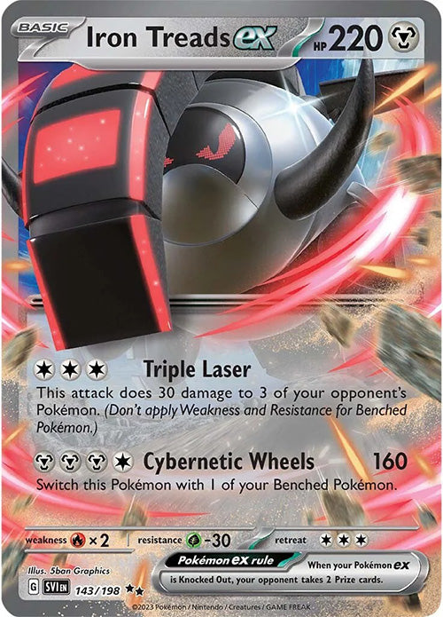Iron Treads EX - 143/198 - Double Rare (RR) - Scarlet & Violet - Pokemon - NM/M